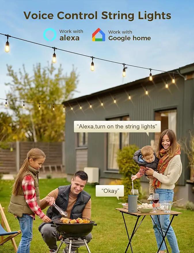 XMCOSY+ Outdoor String Lights, Smart Patio Lights 72.5Ft, APP WiFi Control, Compatible with Alexa, Waterproof Dimmable Edison Outdoor Lights for Patio Outside by GreenHaven Gardens