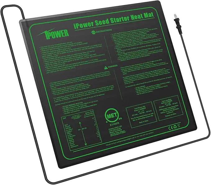iPower 20" x 20" Waterproof Durable Seedling Heat Mat Warm Hydroponic Plant for Indoor Gardening Germination Starting, 2 Pack by GreenHaven Gardens
