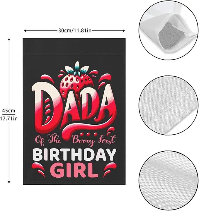 Dada of The Sweet One Garden Flag for Outside 12x18 Double Sided Novelty Yard Decor for Outdoor Decor by GreenHaven Gardens