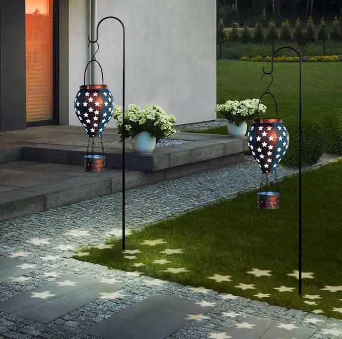 Hanging Solar Lantern,2-Pack Solar Powered Hot Air Balloon Lantern,Hanging Solar Lights Outdoor Waterproof for Lawn Porch Tree Garden Decorations by GreenHaven Gardens