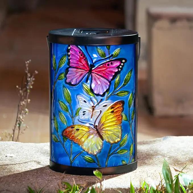 Hanging Solar Lantern Outdoor Waterproof LED Butterfly Solar Lights Decorative Solar Garden Lanterns Tabletop Lamp for Outdoor Patio Yard Decor by GreenHaven Gardens