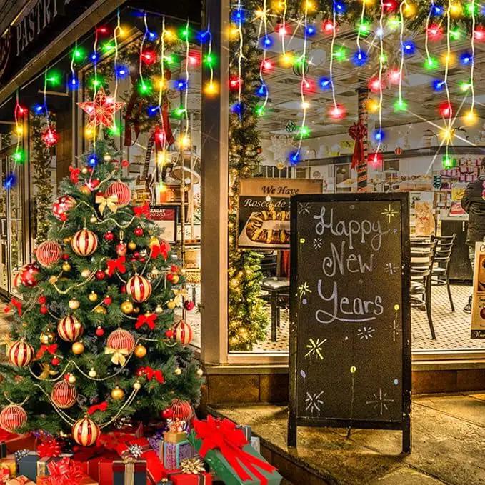 Hezbjiti Christmas Lights Decorations Outdoor, 1600LED 164FT Ice Fairy Lights 8 Modes 320 Drops Fairy String Lights for Christmas Decor Eaves Party Yard Garden by GreenHaven Gardens