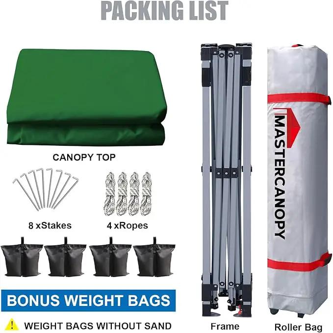 MASTERCANOPY Durable Pop-up Canopy Tent with Roller Bag (10x10, Forest Green) by GreenHaven Gardens