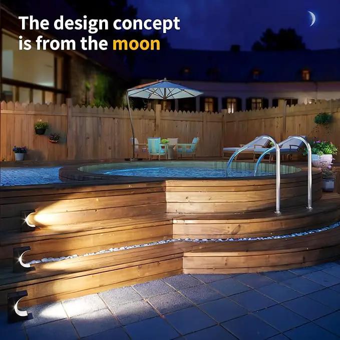 JSOT Solar Stair Lights Outdoor - 10 Pack Waterproof Step Lights Outside Cool White Light Deck Lighting for Patio Decor Yard Garden Stairs by GreenHaven Gardens