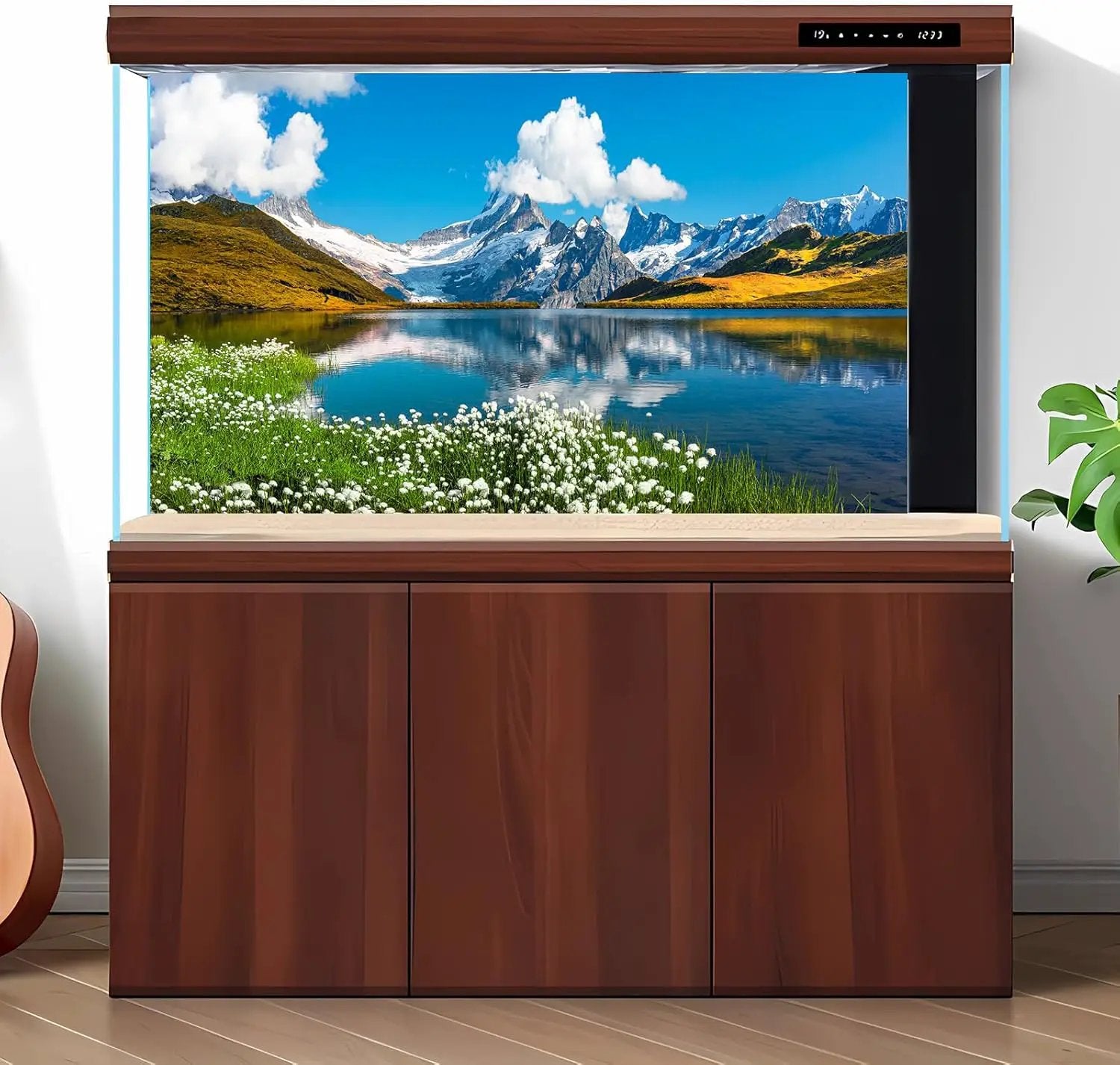Mountains Lake Aquarium Background Bernese range View Fish Tank Background Switzerland Alps Grindelwald Valley Lake Terrarium Background Fantastic Natural Landscape Aquarium Fish Tank Decors 30x18in by GreenHaven Gardens