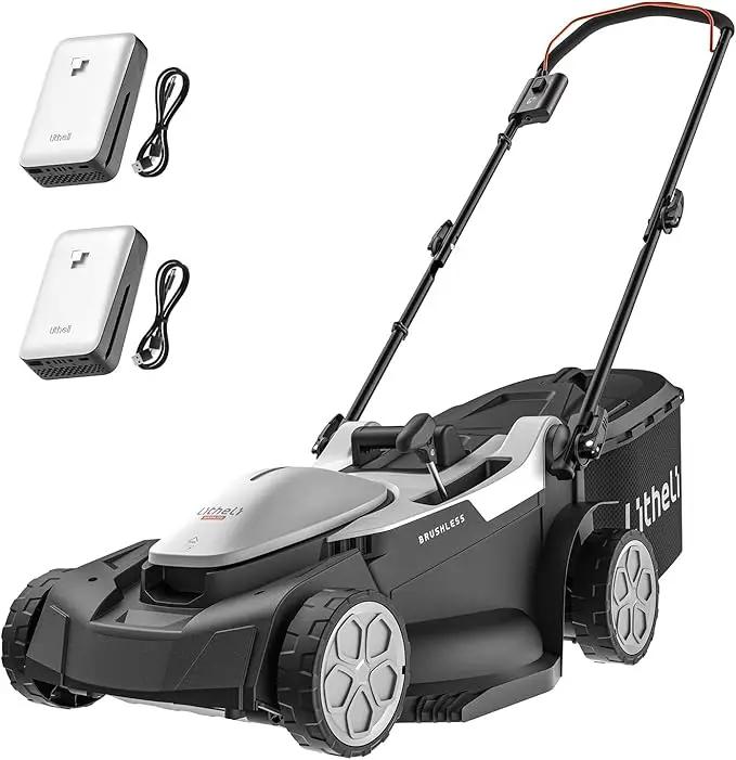 Litheli 18-inch 40V Brushless Lawn Mower for Garden Yards, Lightweight Cordless Lawn Mower Battery Powered with 6-Position Height Adjustment, 2x4.0Ah Battery Include by GreenHaven Gardens