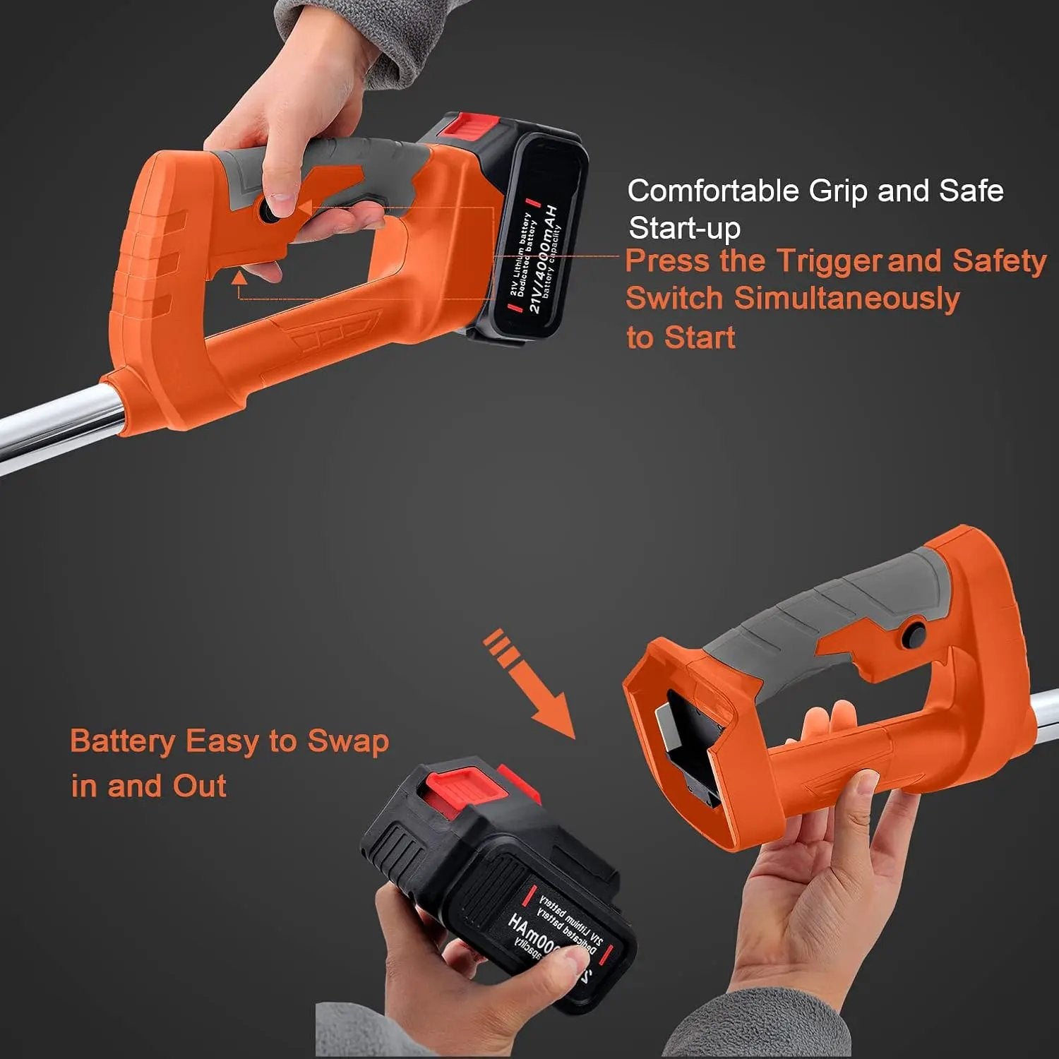 MAXMAN Weed Wacker, Weed Eater Battery Powered, Cordless Brush Cutter with 2Pcs 21V 4000mAh Batteries and 10Pcs Metal Blades, Lightweight Electric Grass Cutter Weed Trimmer for Yard Trimming & Edging by GreenHaven Gardens