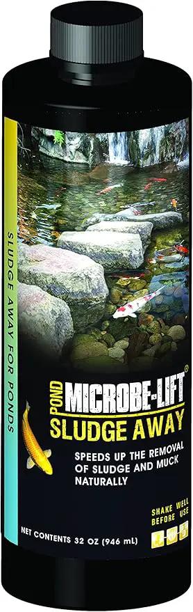 MICROBE-LIFT MLXSAQ Sludge-Away Pond and Outdoor Water Garden Sludge and Muck Remover, Safe for Live Koi Fish, Plant Life, and Decor, 32 Ounces by GreenHaven Gardens