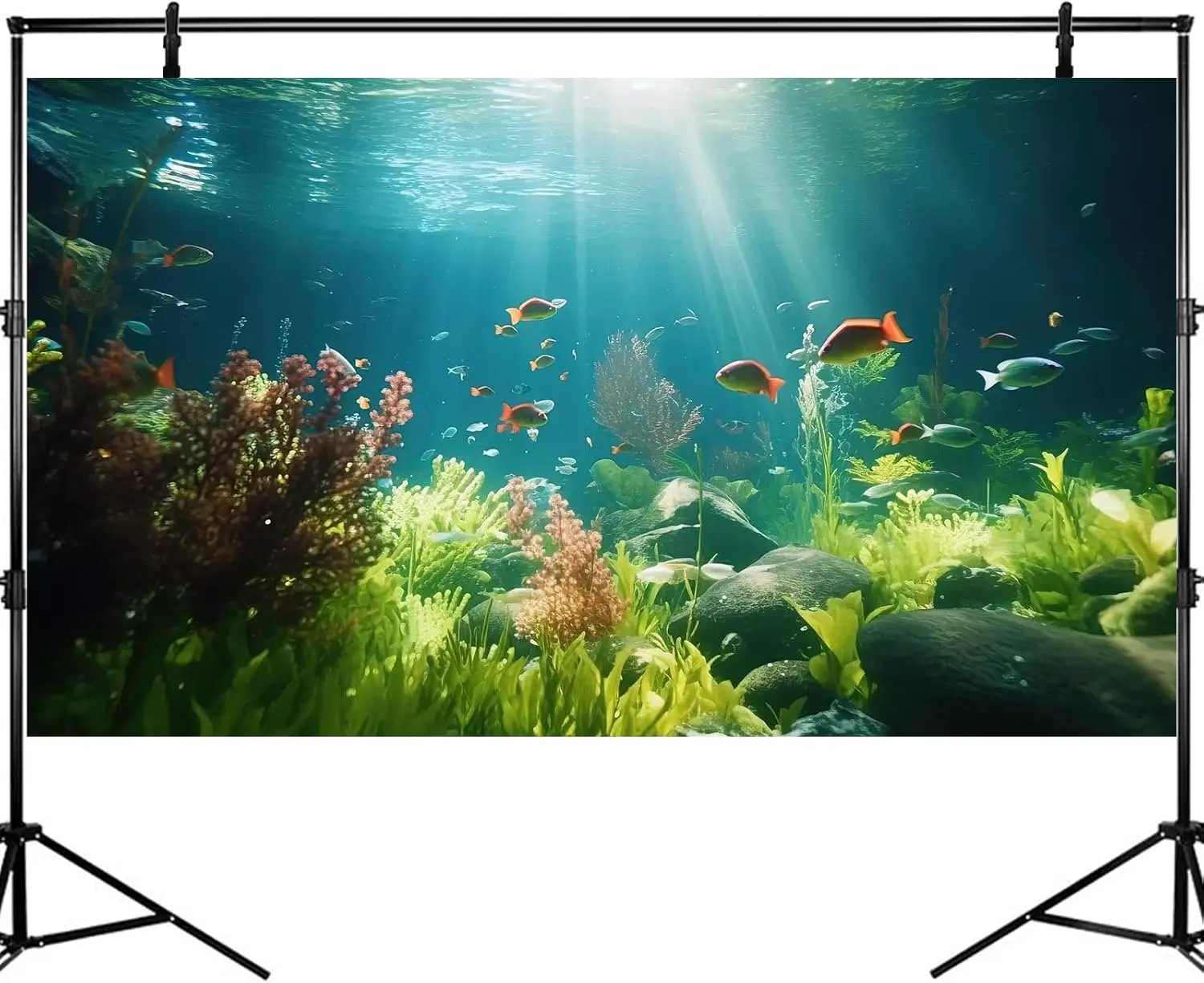 Fish Tank Background Underwater Aquarium Background Under The Sea Aquatic Plants Fish Tank Backgrounds Ocean Floor Rock Terrarium Wallpaper Tropical Fish Aquarium Reptile Tank Backgrounds 36x20in by GreenHaven Gardens
