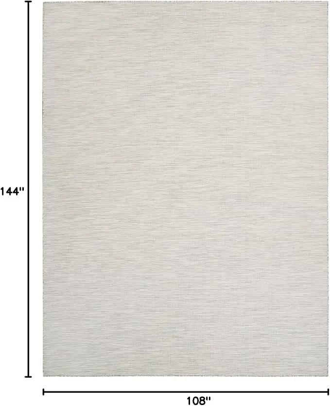 Nourison Home Positano 9' x 12' Light Grey Modern Indoor/Outdoor Rug Polypropylene by GreenHaven Gardens