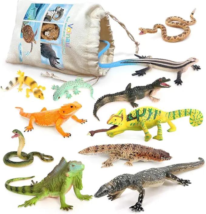 Volnau Animal Figurines Snake Toys 11PCS Reptile Figures Cold Blooded Amphibians Lizard Zoo Pack for Toddlers Kids Christmas Decoration Gift by GreenHaven Gardens