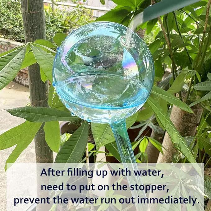 2pcs Galss Plant Watering Devices, Planter Self Watering Globes for Home Potting, Garden Flower Plant Watering Spikes Automatic Plant Waterer System Set for Indoor Outdoor Plant Daily Watering by GreenHaven Gardens