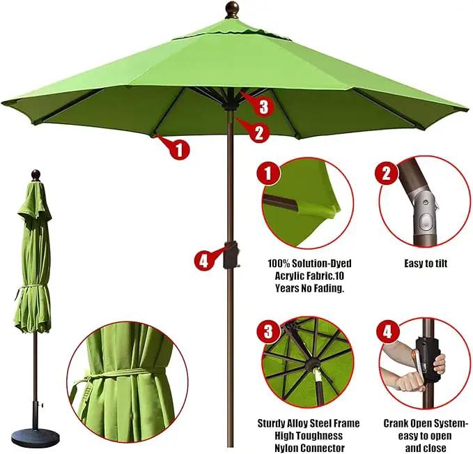 EliteShade USA 10-Year-Non-Fading 10Ft Market Umbrella Patio Umbrella Outdoor Table Umbrella with Ventilation, Macaw Green by GreenHaven Gardens
