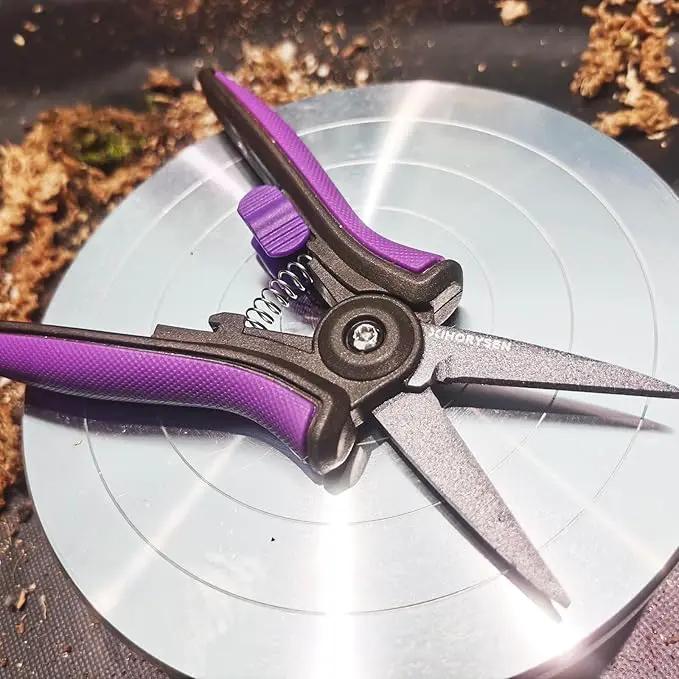 Bud Trimming Scissors Non-stick Resin Resist Blade Micro-Tip Garden Snips 6" Fluorine Coating Garden Scissors Pruning Shear Precision Leaf Stem Sharp Snips Effort-saving by GreenHaven Gardens
