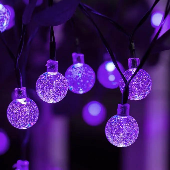 Brightown Solar String Lights Outdoor 60 Led 35.6 Feet Crystal Globe String Lights with 8 Lighting Modes, Waterproof Solar Powered Patio Lights for Garden Yard Porch Decor (Purple) by GreenHaven Gardens