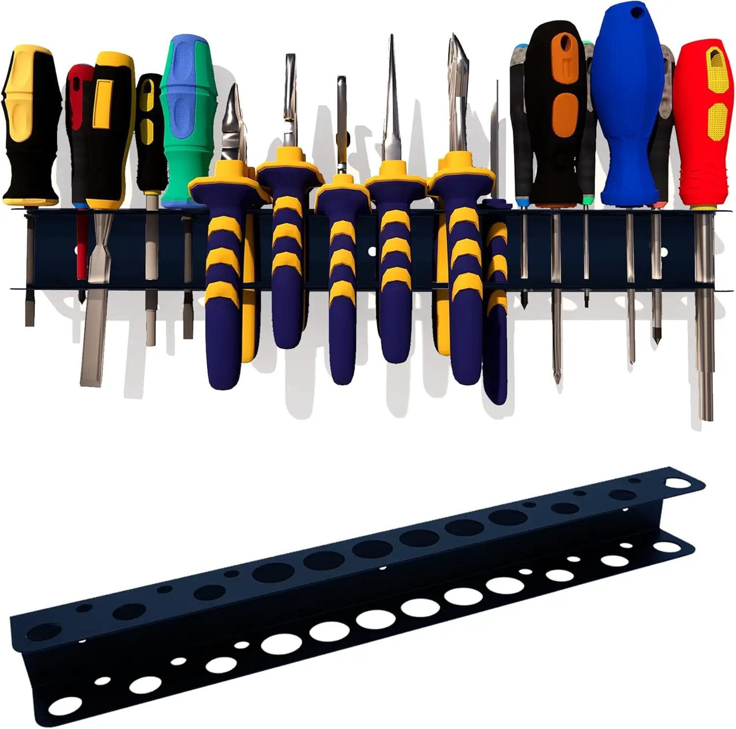Screwdriver Organizer, Pliers Rack, Heavy Duty Wall Mounted Tool Storage Rack, Hand Tools Organizer, Metal Organizer for Garage Workshop, Garage Wall Mount，15.75 Inch by GreenHaven Gardens