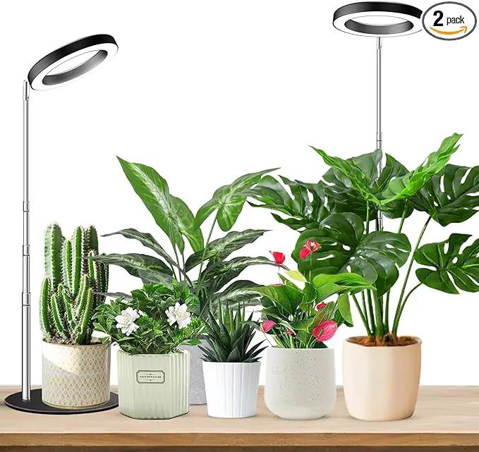 Grow Lights for Indoor Plants Full Spectrum, 80 LEDs Plant Light for Indoor Plants, Height Adjustable Desktop Growing Lamp with Auto Timer 6/12/16Hrs, 3 Optional Spectrums,5 Brightness,2 Packs by GreenHaven Gardens