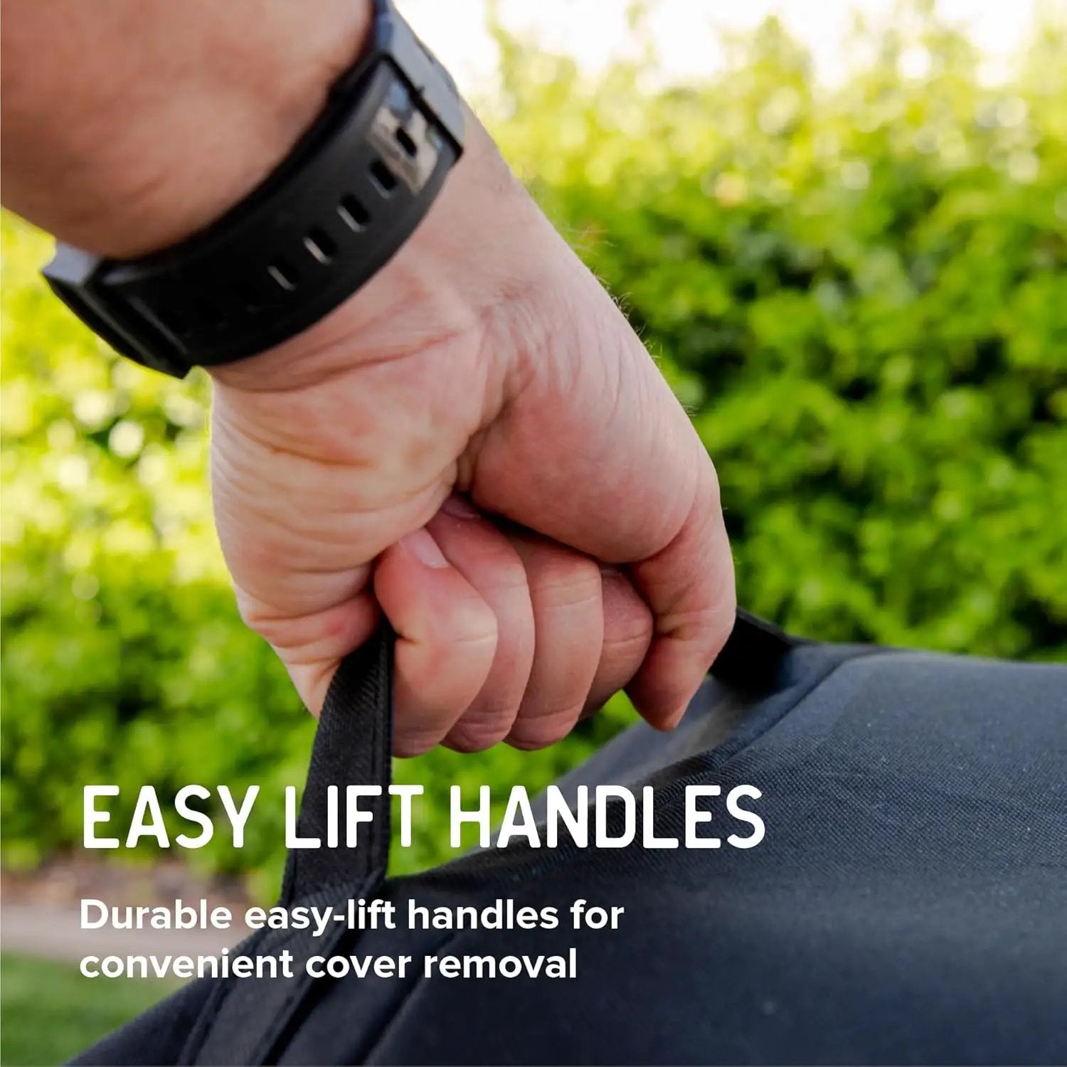 56" Gas Grill Cover, Water-Resistant Heavy Duty Polyester PVC Blend, Adjustable Straps, Built-in Pouch, Designed for Standard 3 & 4-Burner BBQ Grills, Black - 700-20141 by GreenHaven Gardens
