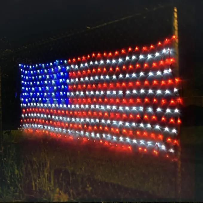 XTF2015 Led Flag Net Lights of The United States, Waterproof American Flag String Light for Christmas, Festival, Holiday, Independence Day, Memorial Day, Decoration, Garden, Yard, Indoor and Outdoor by GreenHaven Gardens