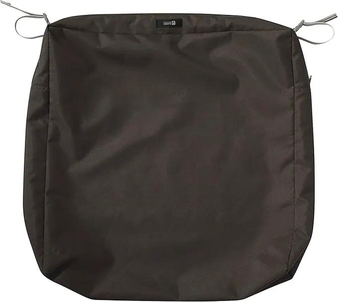 Classic Accessories Ravenna Water-Resistant 21 x 19 x 5 Inch Patio Seat Cushion, Espresso, Patio Loveseat Cushion by GreenHaven Gardens