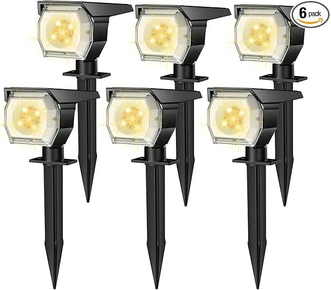 EIUIO Solar Outdoor Lights, 3 Lighting Modes Solar Spot Lights Outdoor with Auto On/Off, Waterproof Landscape Lighting for Garden Yard Pathway by GreenHaven Gardens
