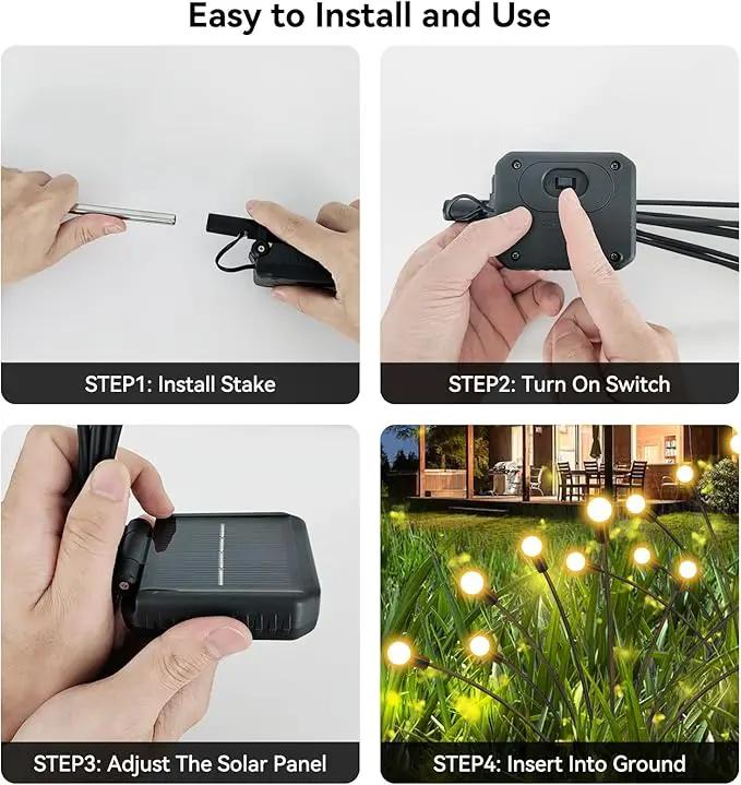 Solar Garden Lights Outdoor Waterproof, 2 Pack 16 LED Decorative Solar Swaying Lights, Solar Firefly Lights Outdoor Garden Decor Lights for Garden Gifts for Pathway Party Christmas, Warm White by GreenHaven Gardens