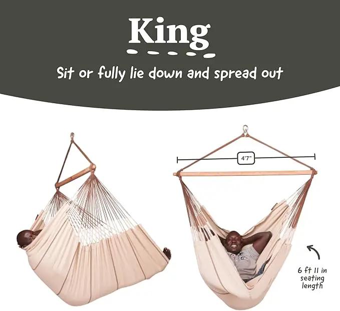 LA SIESTA® Habana Nougat - Organic Cotton Lounger Hammock Chair by GreenHaven Gardens