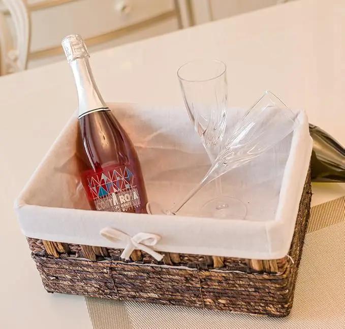 Handmade Woven Maize and Hyacinth Storage Basket,Kingwillow, (Set of 3) by GreenHaven Gardens