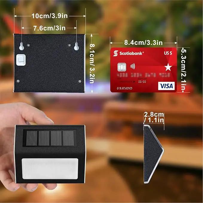 XLUX Solar Lights for Steps Decks Pathway Yard Stairs Fences, LED lamp, Rainproof, Black Metal Housing, 6 Pack by GreenHaven Gardens