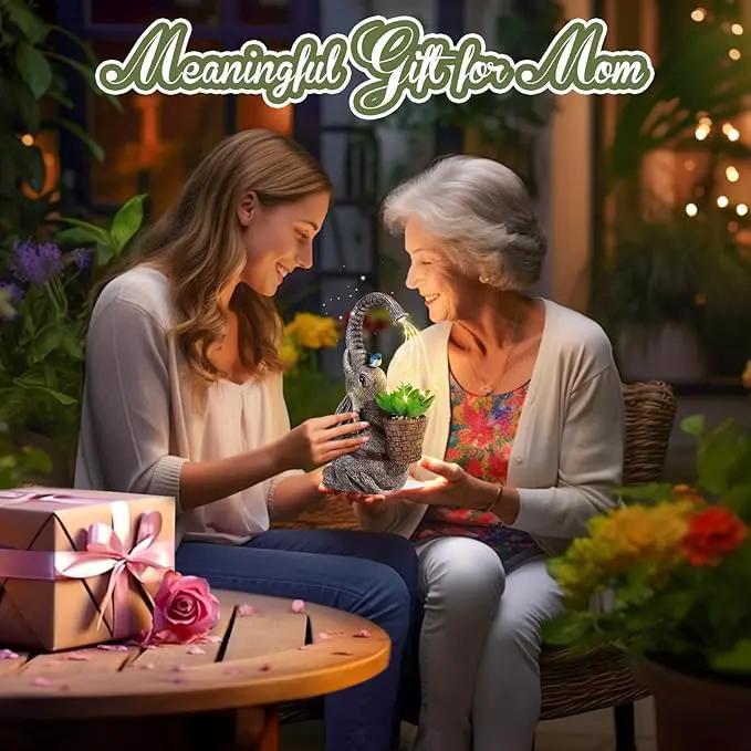 Eletorot Solar Elephant Garden Statues Lights: Garden Decor Elephant Figurines, Yard Decorations for Outdoor, Elephant Gifts for Women Mom Grandma by GreenHaven Gardens