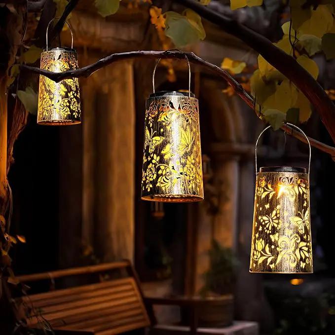 Solar Lanterns Outdoor Butterfly Garden Metal Hanging Light for Yard Patio Backyard Porch Pathway Decor Women Grandma Gifts by GreenHaven Gardens