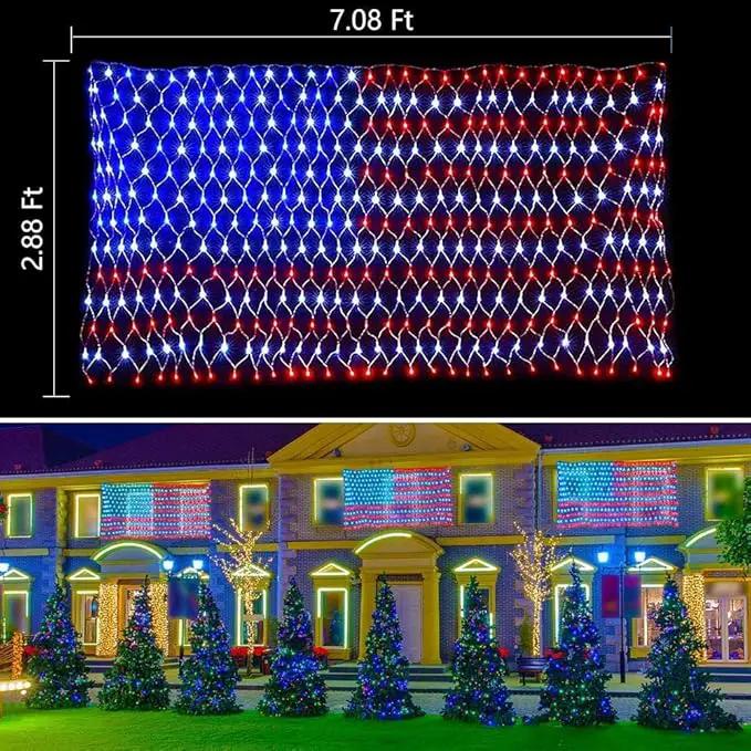 MUYUN 420 LEDs American Flag Lights, Waterproof LED US Light, United States Flag Light for Garden, Festival, Holiday, Party Decoration, Christmas Decorations by GreenHaven Gardens