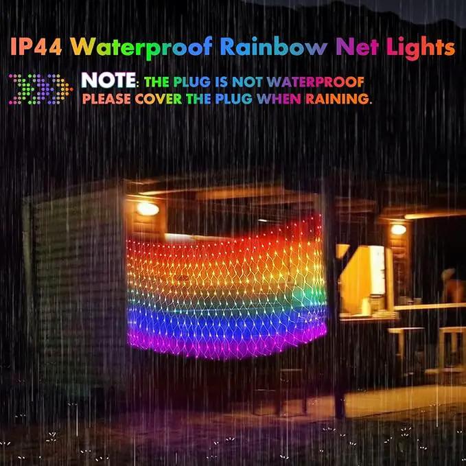 Pride Flag Outdoor Decorations, 6.6x3.3 FT LGBTQ Rainbow LED Net Lights, 390LED Waterproof Connectable Garden Lights for Pride Month, Room, Yard, Party, Office by GreenHaven Gardens