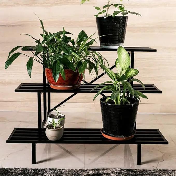 Zhongma Heavy Duty 3 Tier Plant Stand for Home, Garden, Plant Lovers,Metal Storage Rack Shelf/Freestanding Display Stand by GreenHaven Gardens