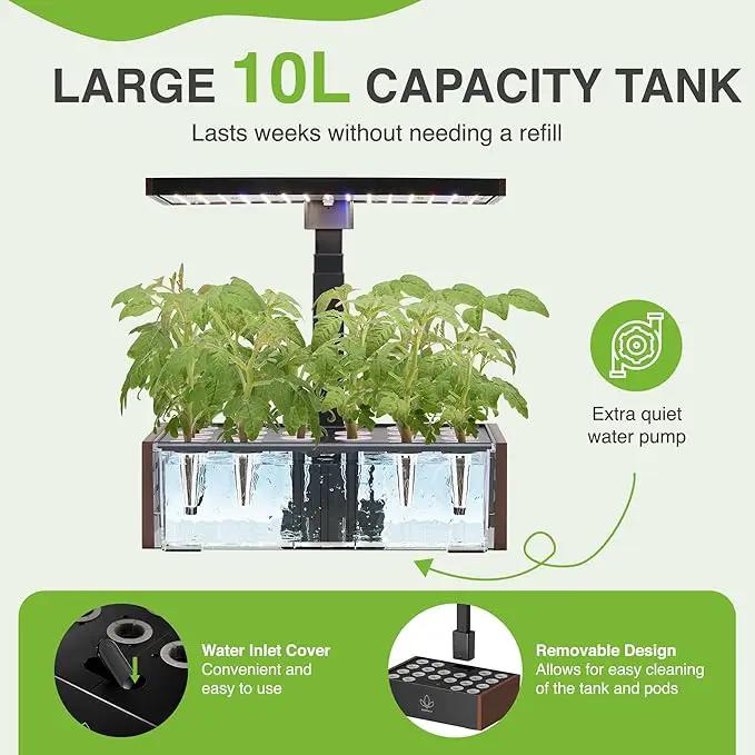 Vita Indoor Hydroponics Growing System Kit, 12/16/20 Pods, 10L Water Tank, Indoor Herb Garden with 5X Faster Growth, Indoor Gardening System with 25" Extendible Rod for Indoor Plants by GreenHaven Gardens