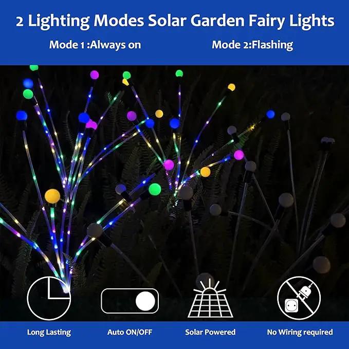 Zavothy Solar Garden Lights, Christmas Decorations Solar Fairy Lights Outdoor Waterproof, 4 Pack 32LEDs Sway by Wind, Dancing Fireflies Lights for Garden Decor Yard Patio Pathway Decoration by GreenHaven Gardens