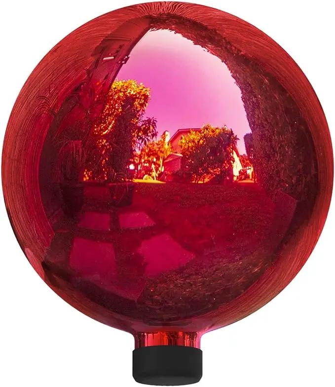 Alpine Corporation 10" Diameter Indoor/Outdoor Glass Gazing Globe Yard Decoration, Red by GreenHaven Gardens