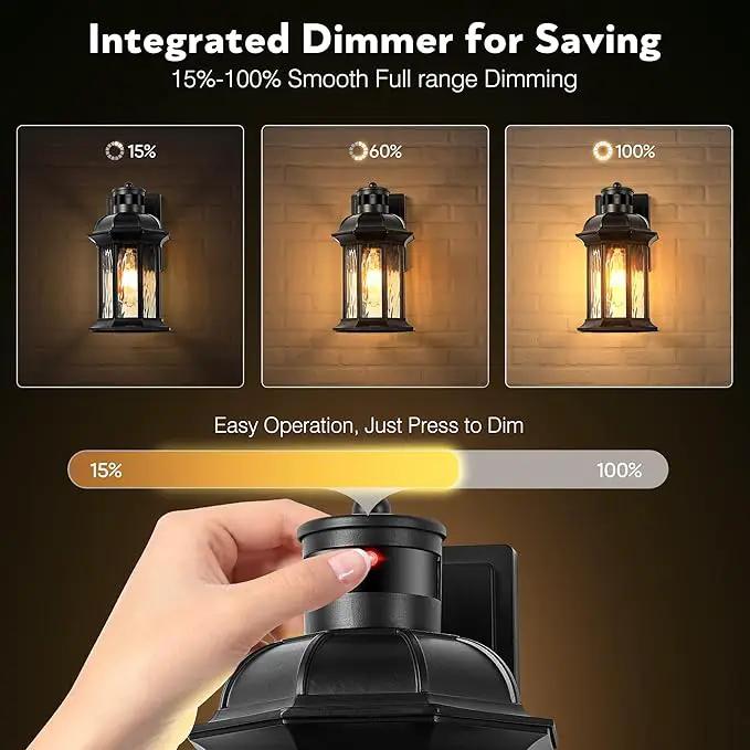 VIANIS Motion Sensor Outdoor Wall Lights, 2-Pack Black Outdoor Light Fixture, Exterior Lights for House, Front Porch Light Lantern Wall Mount Sconce Lighting, Dusk to Dawn Outside Lights for Patio by GreenHaven Gardens