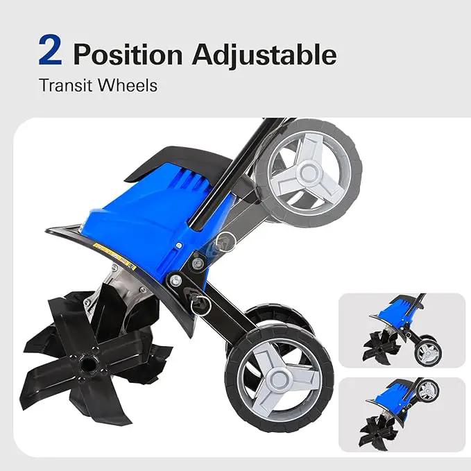 BILT HARD 14" 10Amp Electric Garden Tiller | 4 Steel Tines Tiller Cultivator with Foldable Handle & Adjustable Wheels for Soil Cultivation, Weeding, Portable Gardening by GreenHaven Gardens