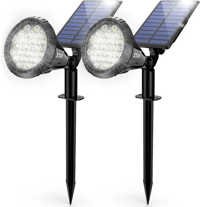 Solar Spot Lights Outdoor, 21 LEDs Solar Outdoor Lights Auto On/Off with 3 Modes, IP67 Waterproof Solar Yard Spotlight Landscape Lighting Garden Wall Lights, 2-in-1 Solar Powered Lights, 2Pack by GreenHaven Gardens