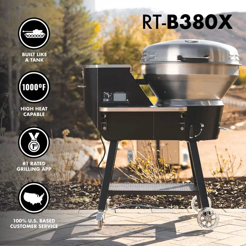 recteq Pellet Grill RT-B380X Bullseye Deluxe + Searing Essentials Bundle, WiFi Enabled Electric Pellet Smoker Grill, Wood Pellets, BBQ Outdoor, Smoke, Sear, and More by GreenHaven Gardens