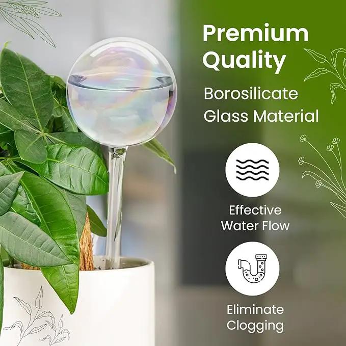 6 Pcs Iridescent Self Watering Globes, Glass Rainbow Plant Watering Globes, Self Watering Planter Insert, Automatic Plant Waterer Indoor, Plant Watering Devices, Plant Water Globes, Watering Bulb by GreenHaven Gardens