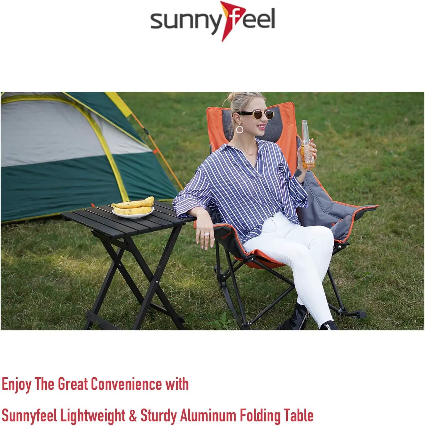 SUNNYFEEL Folding Camping Table - Lightweight Aluminum Portable Picnic Table, 18.5x18.5x24.5 Inch for Cooking, Beach, Hiking, Travel, Fishing, BBQ, Indoor Outdoor Small Foldable Camp Tables by GreenHaven Gardens