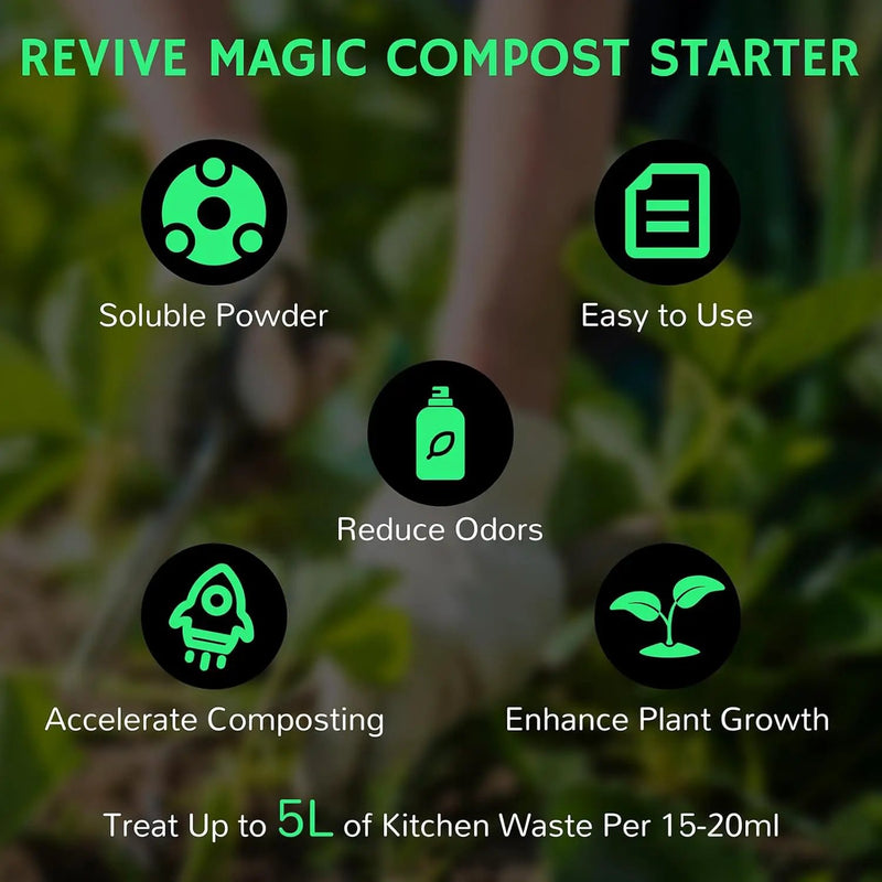 Airthereal Revive Magic Fertilizer Compost Starter, Easy Plant Care Compost Accelerator for Kitchen Composter - Compost Food Waste Quickly and Easily with Low Odor by GreenHaven Gardens