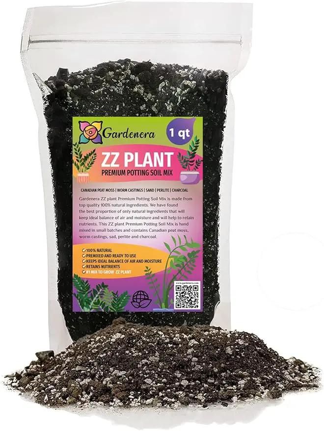 Premium ZZ Plant Ultra-Performance Potting Mix - Proven Formula for Thriving Zamioculcas - Enhances Elegance and Vigorous Growth - 1 Quart by GreenHaven Gardens