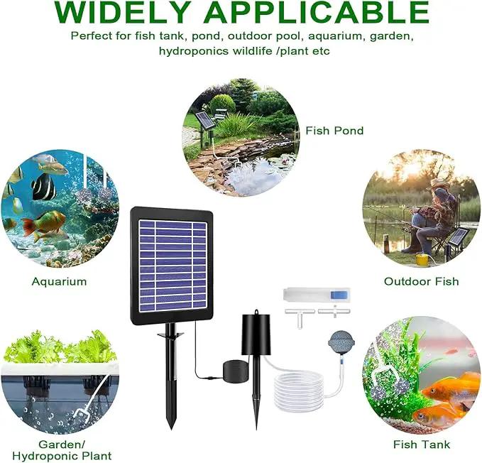 Solar Pond Aerator with Air Pump, 3 Modes(18H/36H/72H) Solar Aerator for Ponds Outdoor, 4W & 2200 mAh Solar Powered Air Pump with Bubble Regulator for Small Fish Pond, Stock Tank, Aquarium Hydroponics by GreenHaven Gardens