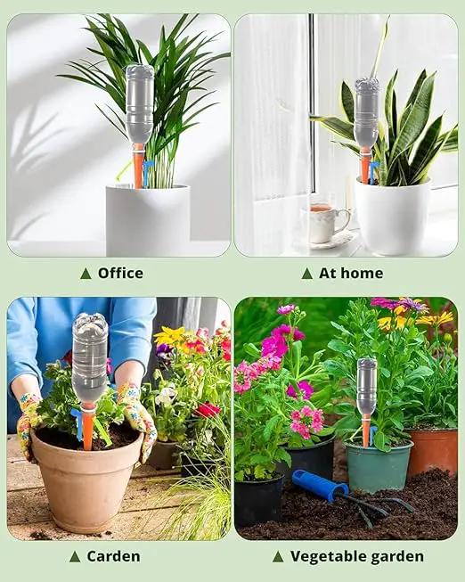 New Self Watering Spikes, Automatic Watering System with Slow Release Control Valve Switch, Ideal for Outdoor Plants, Garden, Travel and Busy People(12, Orange+Green) by GreenHaven Gardens