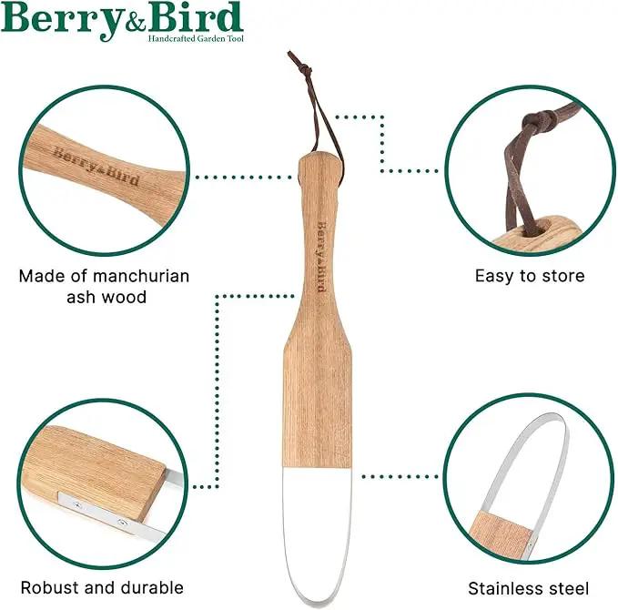Berry&Bird Loop Weeder, 12.6-Inch Gardening Weed Cutter/Remover, Garden Weeding Scraper Tool with Wood Handle for Gardening, Lawn, Yard Work by GreenHaven Gardens