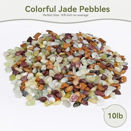 10 lbs Pebbles for Indoor Plants, Succulent Rocks, 3/8" Polished Pebbles for Bamboo, Vase, Terrarium, Natural Decorative Small River Rocks for Crafts, Cactus, Outdoor Garden Landscaping by GreenHaven Gardens