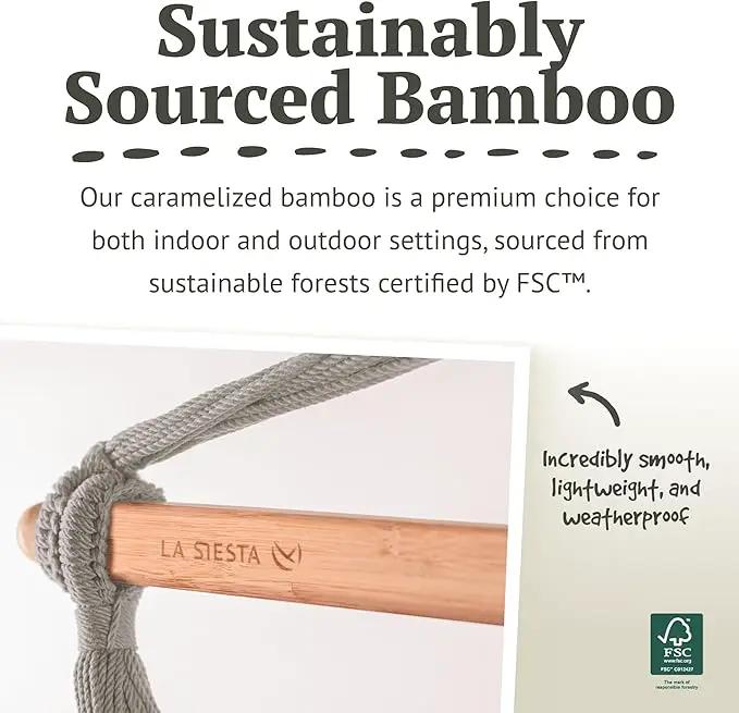LA SIESTA® - Medium Basic Domingo Hammock Swing Chair & CasaMount - Weather & Tear Resistant Hanging Chair - Outdoor Indoor Hammock Chair w/Suspension Kit for Walls Ceilings Square Beams - Sea Salt by GreenHaven Gardens